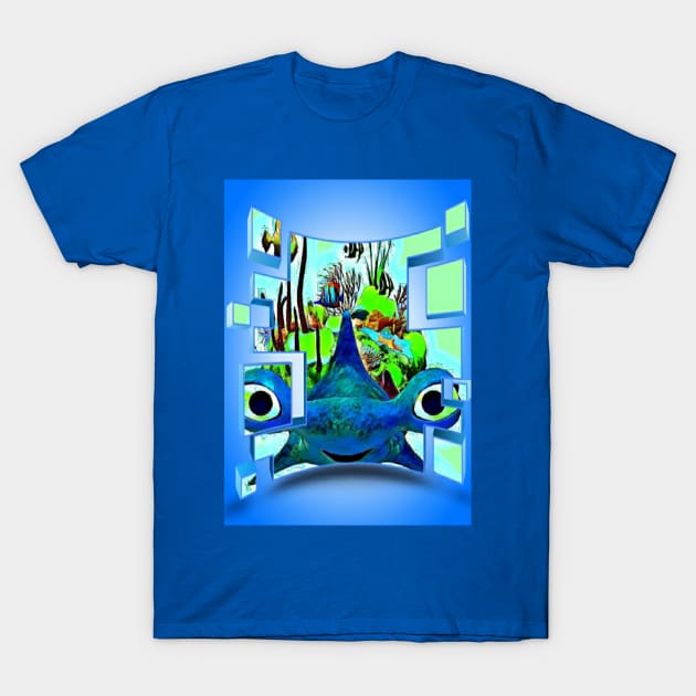 Sharky Ocean Life abstract T-Shirt by SilverPixieArt